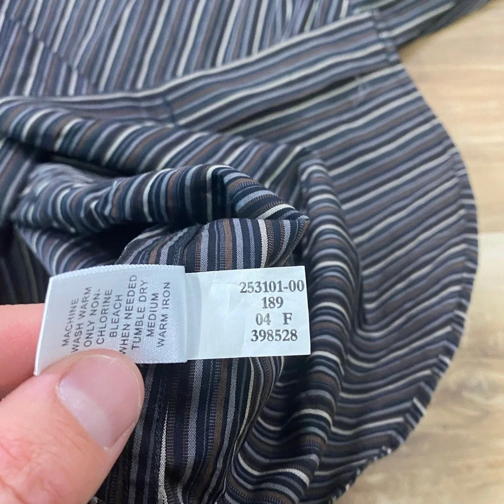 Banana Republic Button UpShirt XL Striped Cotton Oversized Brown Y2K 2004